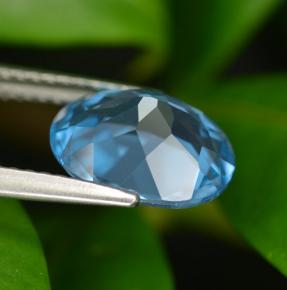 Topacio azul natural de 3,07 ct, corte óvalo, VVS-VS