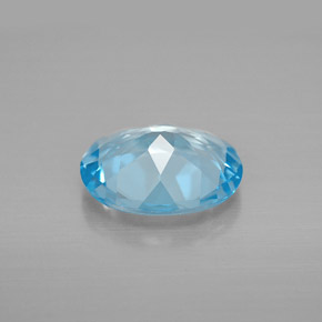 Topacio azul natural de 2,73 ct, corte óvalo, VVS-VS