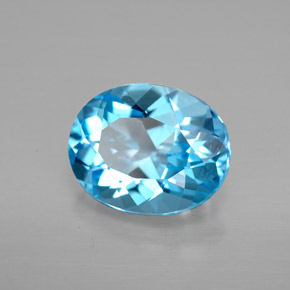 Topacio azul natural de 3,50 ct, corte óvalo, VVS-VS