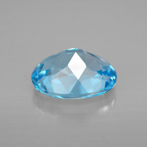 Topacio azul natural de 3,50 ct, corte óvalo, VVS-VS