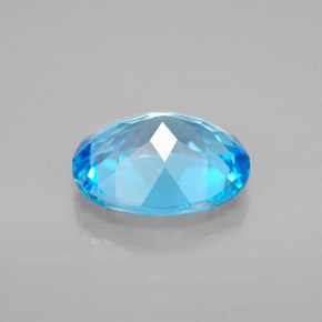 Topacio azul natural de 3,09 ct, corte óvalo, VVS-VS