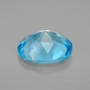 Topacio azul natural de 4,17 ct, corte óvalo, VVS-VS