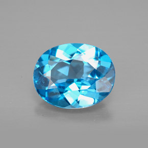 Topacio azul natural de 2,88 ct, corte óvalo, VVS-VS