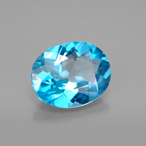 Topacio azul natural de 2,88 ct, corte óvalo, VVS-VS