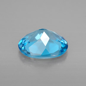 Topacio azul natural de 2,88 ct, corte óvalo, VVS-VS