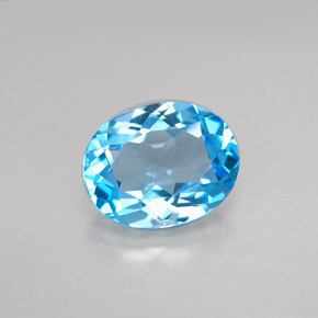 Topacio azul natural de 3,01 ct, corte óvalo, VVS