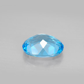 Topacio azul natural de 3,01 ct, corte óvalo, VVS
