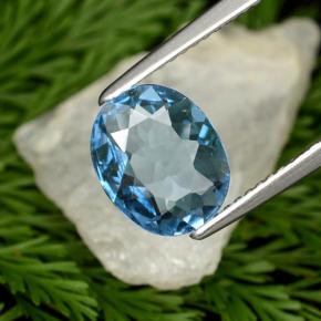 Topacio azul natural de 2,09 ct, corte óvalo, VVS