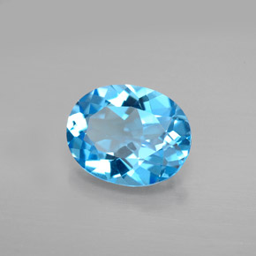 Topacio azul natural de 2,91 ct, corte óvalo, VVS