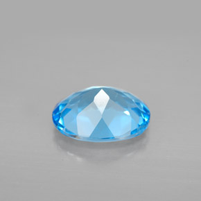 Topacio azul natural de 2,91 ct, corte óvalo, VVS