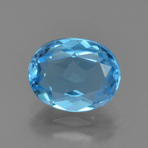 Topacio azul natural de 2,26 ct, corte óvalo, VS
