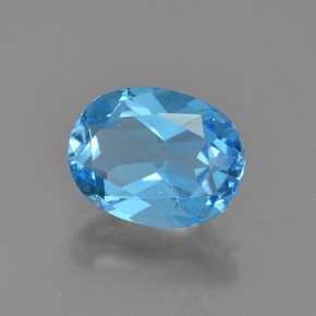 Topacio azul natural de 2,31 ct, corte óvalo, VS