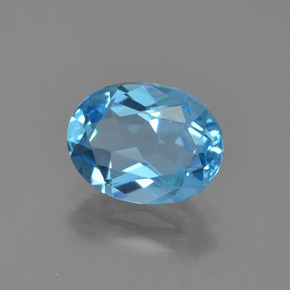Topacio azul natural de 1,99 ct, corte óvalo, VVS