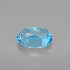 Topacio azul suizo natural de 2,46 ct, corte óvalo, VVS