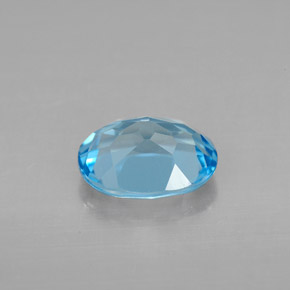 Topacio azul natural de 2,22 ct, corte óvalo, VVS