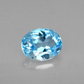Topacio azul natural de 2,17 ct, corte óvalo, VVS