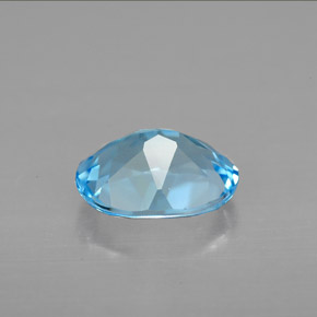 Topacio azul natural de 2,17 ct, corte óvalo, VVS