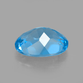 Topacio azul natural de 3,14 ct, corte óvalo, VS