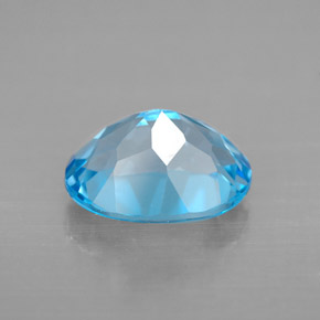 Topacio azul natural de 3,27 ct, corte óvalo, VVS-VS