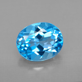 Topacio azul natural de 3,51 ct, corte óvalo, VVS-VS