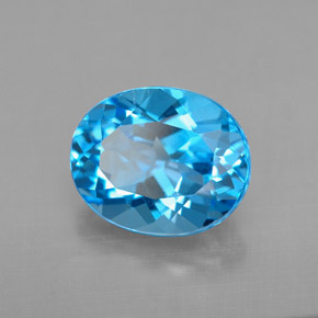 Topacio azul natural de 3,51 ct, corte óvalo, VVS-VS