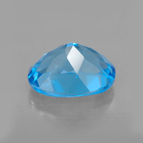 Topacio azul natural de 3,51 ct, corte óvalo, VVS-VS