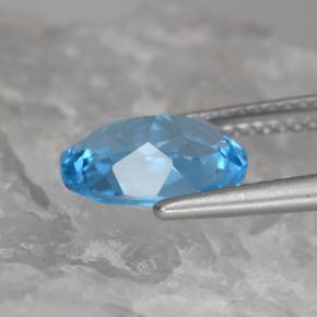 Topacio azul natural de 2,89 ct, corte óvalo, VVS