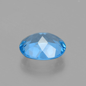 Topacio azul natural de 2,98 ct, corte óvalo, VVS