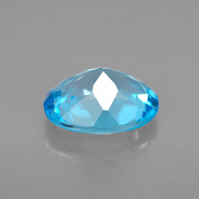 Topacio azul natural de 3,08 ct, corte óvalo, VVS