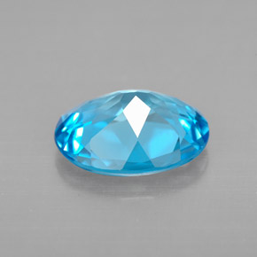 Topacio azul natural de 3,38 ct, corte óvalo, VVS