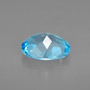 Topacio azul natural de 2,79 ct, corte óvalo, VVS