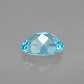 Topacio azul natural de 1,43 ct, corte óvalo, VVS