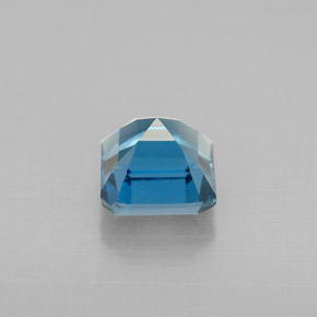 Topacio azul natural de 1,62 ct, corte esmeralda, VVS-VS