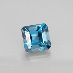 Topacio azul natural de 1,52 ct, corte esmeralda, VVS-VS
