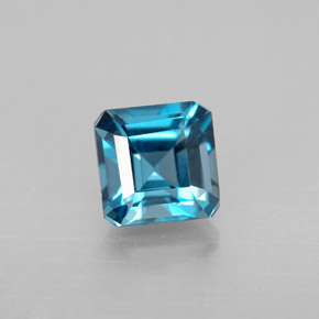 Topacio azul natural de 1,52 ct, corte esmeralda, VVS-VS