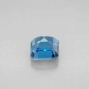 Topacio azul natural de 1,49 ct, corte esmeralda, VVS-VS