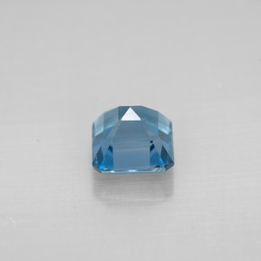 Topacio azul natural de 1,52 ct, corte esmeralda, VVS-VS