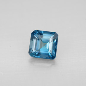 Topacio azul natural de 1,43 ct, corte esmeralda, VVS-VS