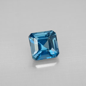 Topacio azul natural de 1,47 ct, corte esmeralda, VVS-VS