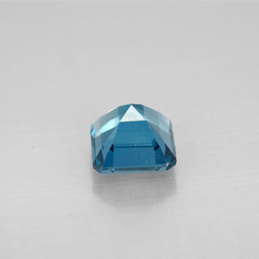 Topacio azul natural de 1,48 ct, corte esmeralda, VVS-VS