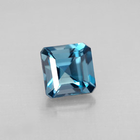 Topacio azul natural de 1,50 ct, corte esmeralda, VVS-VS