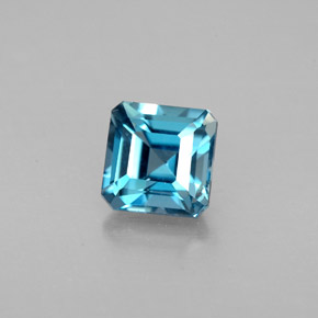 Topacio azul natural de 1,57 ct, corte esmeralda, VVS-VS