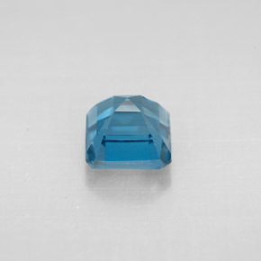 Topacio azul natural de 1,64 ct, corte esmeralda, VVS-VS