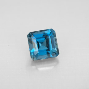 Topacio azul natural de 1,60 ct, corte esmeralda, VVS-VS