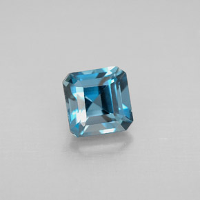 Topacio azul natural de 1,52 ct, corte esmeralda, VVS-VS