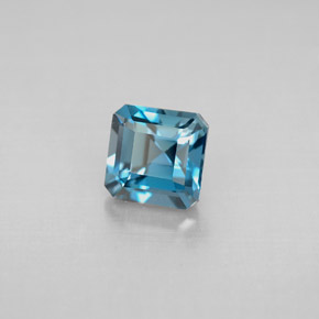 Topacio azul natural de 1,52 ct, corte esmeralda, VVS-VS