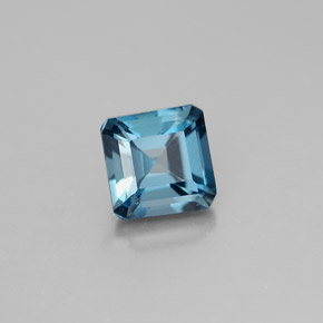 Topacio azul natural de 1,50 ct, corte esmeralda, VVS-VS