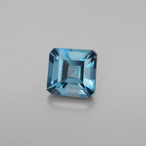Topacio azul natural de 1,50 ct, corte esmeralda, VVS-VS