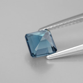 Topacio azul natural de 1,50 ct, corte esmeralda, VVS-VS