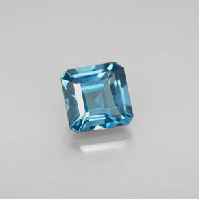 Topacio azul natural de 1,45 ct, corte esmeralda, VVS-VS